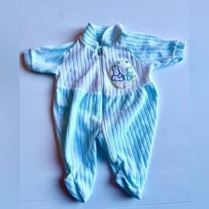 Vintage Baby Boy Pajamas Zipper 0-3 Months